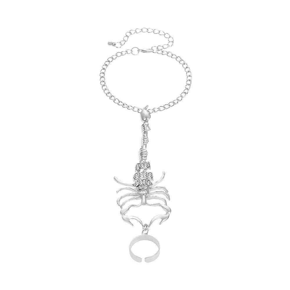 Wholesale Scorpion finger-inlaid zircon gemstone three-dimensional scorpion bracelet
